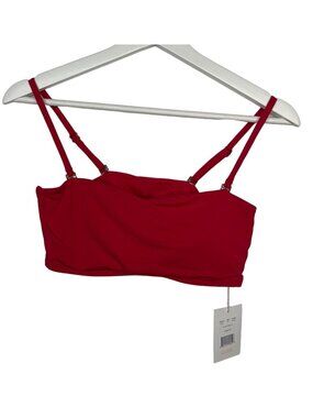 NWT Andie Rio Red Bandeau Bikini Top Size M Adjustable Swimwear